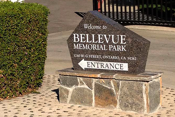 Bellevue Memorial Park Entrance Sign